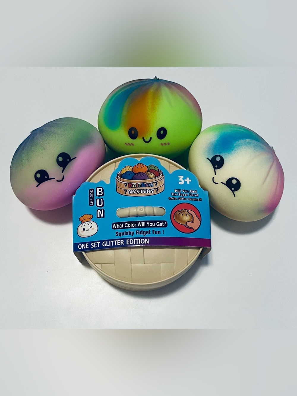 Mystery Rainbow Bun Squishy - Multicolor
